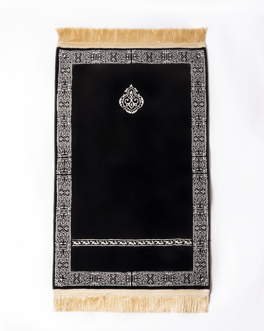 Misk Prayer Rug — Black and Silver